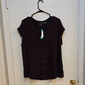 Fortune + Ivy Purple Short Sleeve Top XL